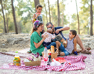 משפחה בפיקניק ביער קקל.  צילום: אבי בלבן, ארכיון הצילומים של קקל